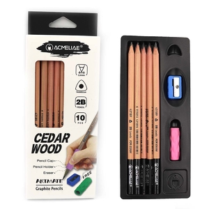 Олівець чорнографітний 2В, з чинкою та тримачем Cedar Wood 43104 755166 Acmeliae