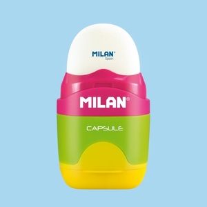 Точилка з контейнером і гумкою, мікс Capsule 4709624 Milan