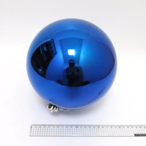 Куля новорічна 20 см, глянцева, синього кольору Big blue Josef Otten 4824-20bl (DSCN0979-20)