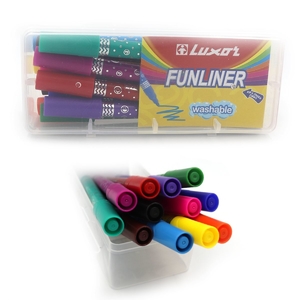 Фломастеры, 12 цветов, на водной основе Fun Liner 6107 754467 Luxor