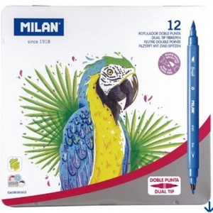 Фломастеры-кисти двусторонние 12 цветов 6161612 753210 Milan