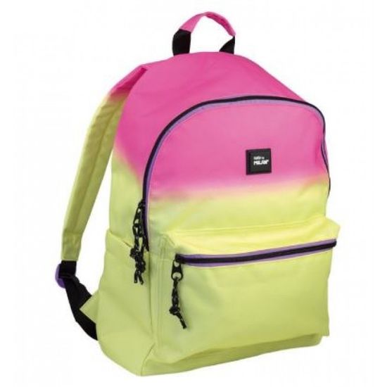 Рюкзак шкільний Sunset yellow-pink Milan, ущільнена спинка, система кріплення лямок