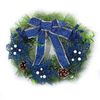 Новорічний вінок, розмір 35 см Blue flowers 6527-P1-129 752109 Josef Otten