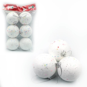 Ялинкові кулі білі, розмір 6 см, 6 шт в упаковці White 6527-P4-240 Josef Otten