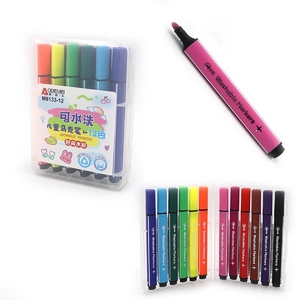 Фломастери, 12 кольорів, на водній основі Washable M6133 756840 Aodemei