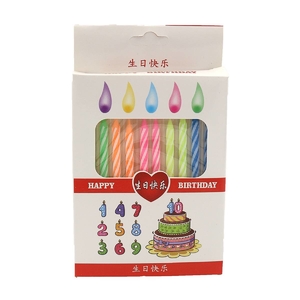 Набір свічок для торту, 10 шт, з підставками Кольоровий вогонь DSCN9308 Josef Otten