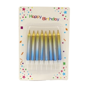 Набор свечей для торта, 8 шт, с подставками Happy birthday DSCN9345 Josef Otten