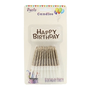 Набір свічок для торту, 20 шт, з підставками Happy birthday DSCN9351 Josef Otten