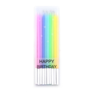 Набор свечей для торта, 10 шт, с подставками Rainbow candle DSCN9311 Josef Otten
