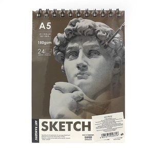 Скетчбук А5, 24 листа, белая бумага, 180 г/м2 SKETCH 102.PB.01 Art Nation