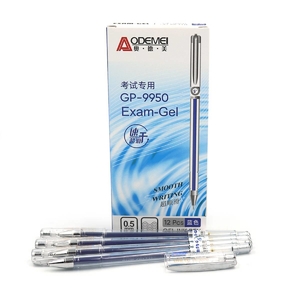 Ручка гелевая синяя 0,5 мм Exam gel 9950 Aodemei