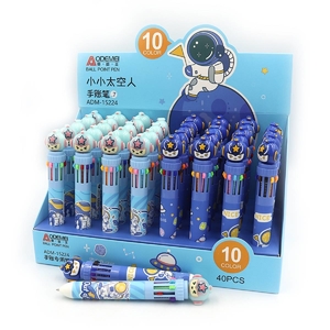 Ручка кулькова автоматична 10 кольорів, 0,7 мм, мікс Spaceman ADM-15224 Aodemei
