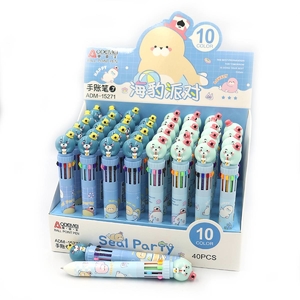 Ручка шариковая автоматическая 10 цветов, 0,7 мм, микс Seal party ADM-15271 Aodemei