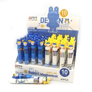 Ручка кулькова автоматична 10 кольорів, 0,7 мм, мікс Rabbit ADM-15281 Aodemei