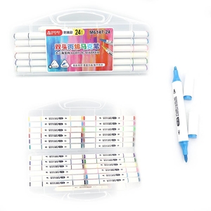 Набір скетч-маркерів двосторонніх акрилових, 24 кольори M6147-24 Aodemei