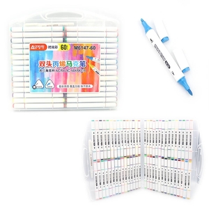 Набір скетч-маркерів двосторонніх акрилових, 60 кольорів M6147-60 Aodemei