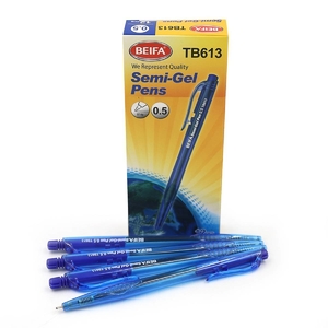 Ручка гелева автоматична синя 0,5 мм, мікс TB613-blue Beifa