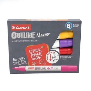 Набір контурних маркерів, 6 кольорів 13030 Luxor