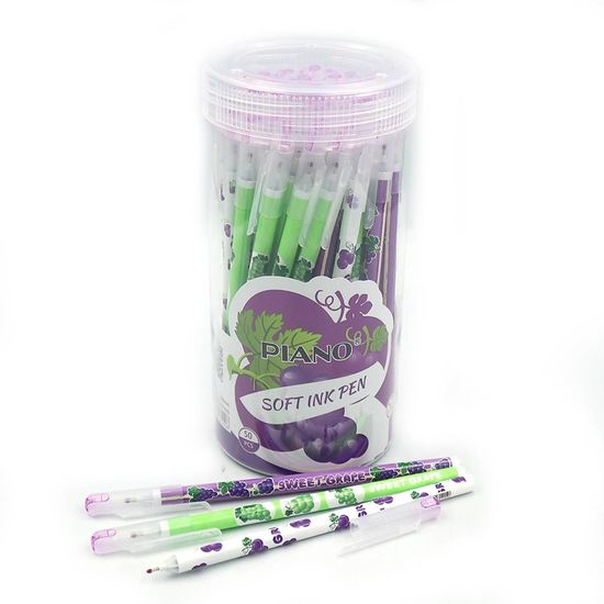 Ручка масляна синя 0,6 мм, мікс Grape PT-1115 Piano Ручка масляна синя 0,6 мм, мікс Grape PT-1115 Piano