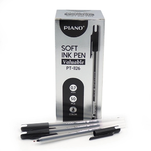 Ручка масляна чорна 0,7 мм Soft ink Pen PT-1126 Piano