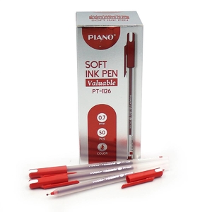 Ручка масляна червона 0,7 мм Soft ink Pen PT-1126 Piano