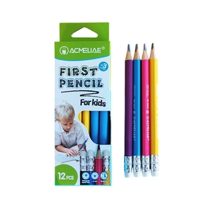 Карандаш чернографитный 2В, с ластиком, микс Jumbo 43754 Acmeliae