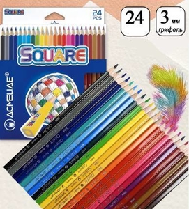 Карандаши цветные, 24 цвета Square 9408-24 Acmeliae
