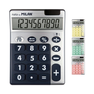 Калькулятор 10-ти розрядний, 14,5х10,6х2,1 см, мікс Silver 159906_01 Milan