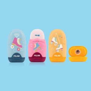Точилка з контейнером та гумкою, мікс CAPSULE Roller 4701116RL Milan