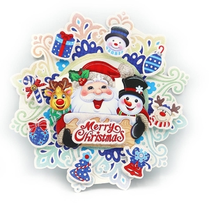 Плакат праздничный размер 39х39 см Санта и снеговик Merry Christmas IMG_122234_1 Josef Otten
