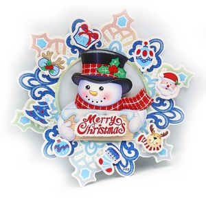 Плакат праздничный, размер 39х39 см Снеговик Merry Christmas IMG_122234_2 Josef Otten