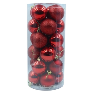 Елочные шары красные, размер 6 см, 24 шт в тубусе Red DSCN1357 Josef Otten