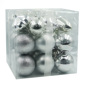 Елочные украшения серебряные, размер 8 см, 30 шт в коробке Christmas DSCN1369 Josef Otten