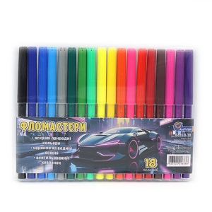 Фломастеры, 18 цветов, на водной основе Sportcar 6816-18B Josef Otten