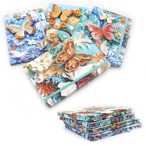 Блокнот А5, 80 сторінок в лінію, обкладинка картон твердий, мікс Метелики DSCN2383-A5 Josef Otten