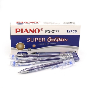 Ручка гелевая синяя 0,5 мм SuperGel Pen PG-2177 Piano