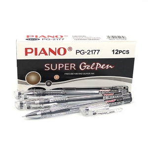 Ручка гелевая черная 0,5 мм SuperGel Pen PG-2177 Piano