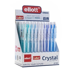 Ручка шариковая синяя 0,7 мм, микс Crystal 822-50 Ellott