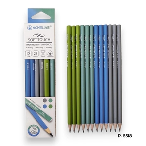 Олівець чорнографітний 2В, мікс Soft touch P-6518 Acmeliae