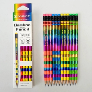 Карандаш чернографитный НВ, с ластиком, микс Bamboo Joint P-6525 Acmeliae