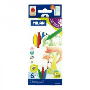 Олівці воскові, 6 кольорів Plastipastel 80007 738660 Milan