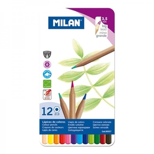 Карандаши цветные, 18 цветов, в металлическом пенале 80057 738644 Milan