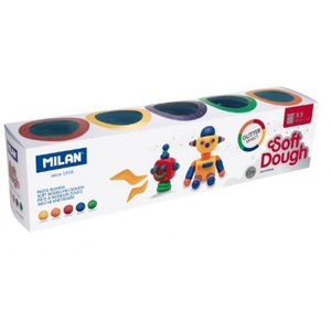 Тісто для ліплення, 5 кольорів, 142 г Glitter Soft Dough 913505G 749003 Milan