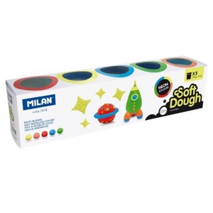 Тесто для лепки, 5 цветов, 142 г Neon Soft Dough 913505N 749004 Milan