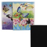 Набор скретч-арт с 10 разноцветными страницами 28х21 cм, покрытыми черной краской, на пружине. В комплекте скретч палочка. Бабочки Josef Otten DSCN9320-BК