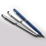 Ручка шариковая автоматическая поворотная металлическая синяя 0.5 мм со стилусом Baixin BP703D