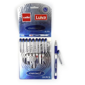 Ручка шариковая синяя 0,7 мм Luva ChromX CL231 754409 Cello