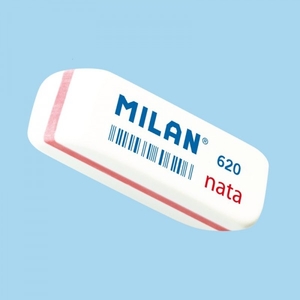 Гумка для олівця білого кольору з фаскою 5.6х1.9х1.2 см Nata TM MILAN CPM620 (20/500)
