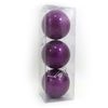 Набор из 3 глянцевых новогодних шаров с блестками, фиолетового цвета, размер 8 см, в тубусе Гламур Josef Otten DSCN0001