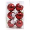 Набор из 6 глянцевых новогодних шаров с узором Цветы цвет: красный, диаметр 8 см Josef Otten DSCN1079